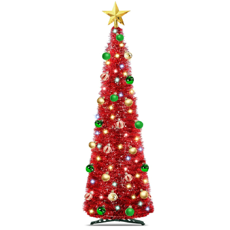 Multicolor LED Light Red Pop Up Christmas Tree