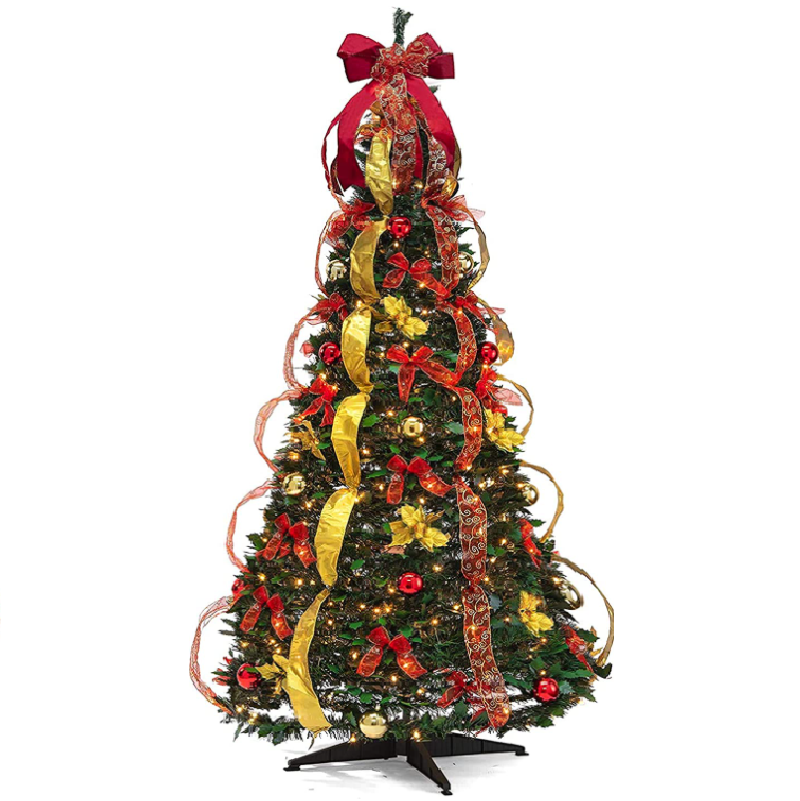 6FT Pre-Decorated Prelit Pop Up Christmas Tree