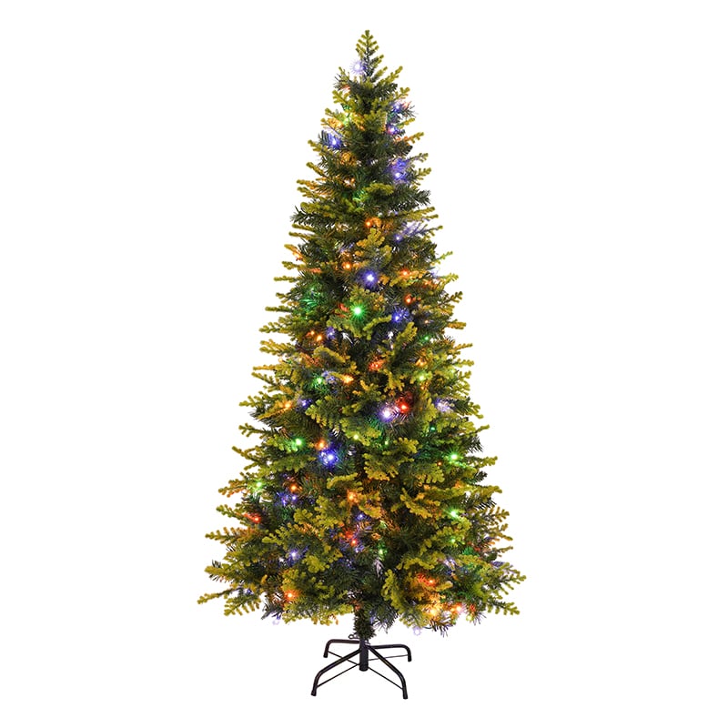 7FT  Pre-lit  PE+PVC mixed Christmas tree