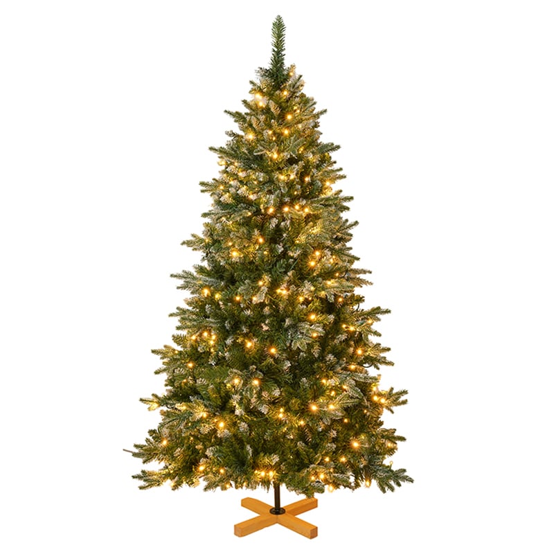 6FT  Pre-lit  White PE+PVC Mixed Christmas tree