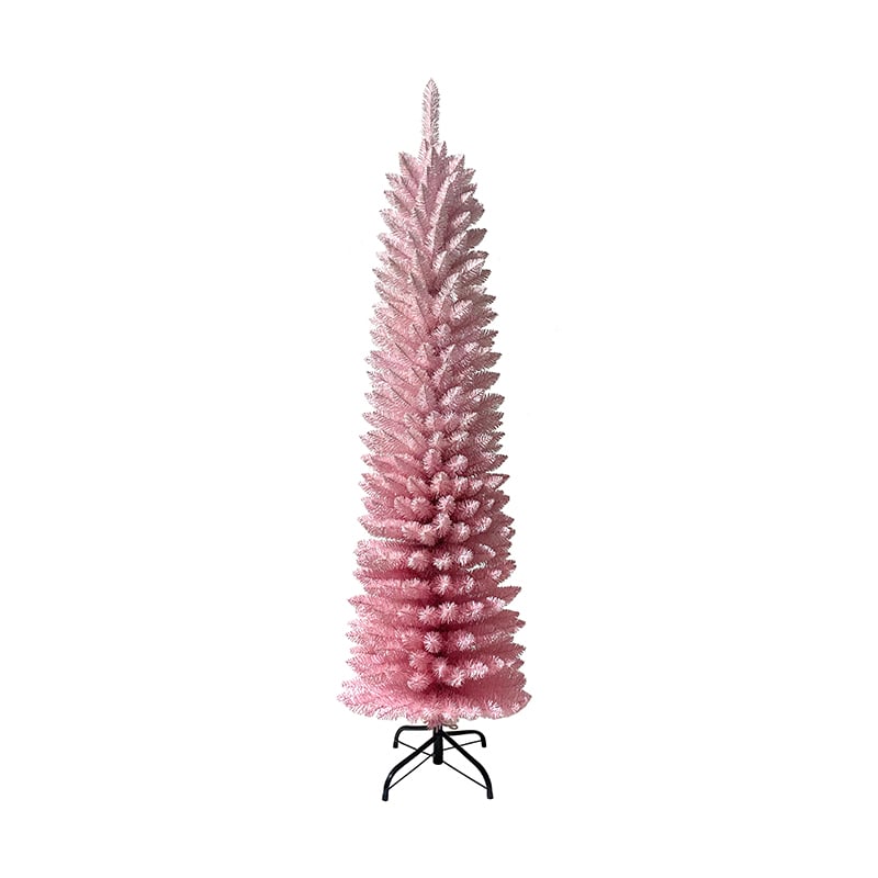 Pink Gradient PVC Artificial  Hinged Pencil Christmas Tree