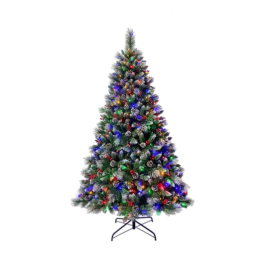 Flocked tree multicolor lights