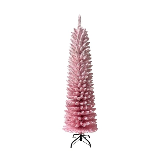 Pink Gradient PVC Artificial  Hinged Pencil Christmas Tree